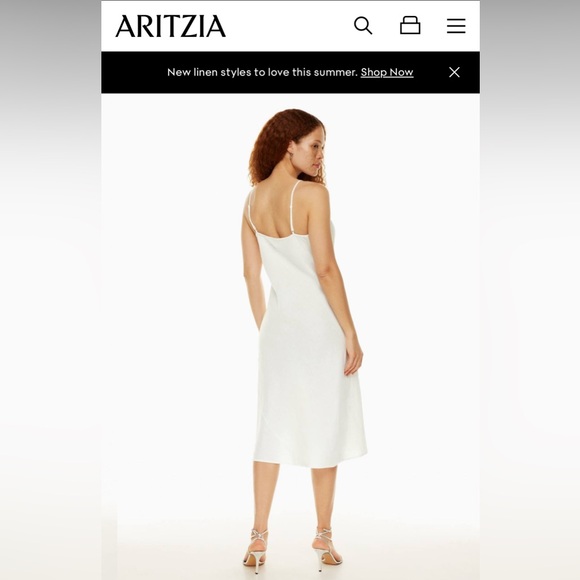 NWT Aritiza Wilfred Only Linen Slip Dress Sz Small White - Picture 2 of 6
